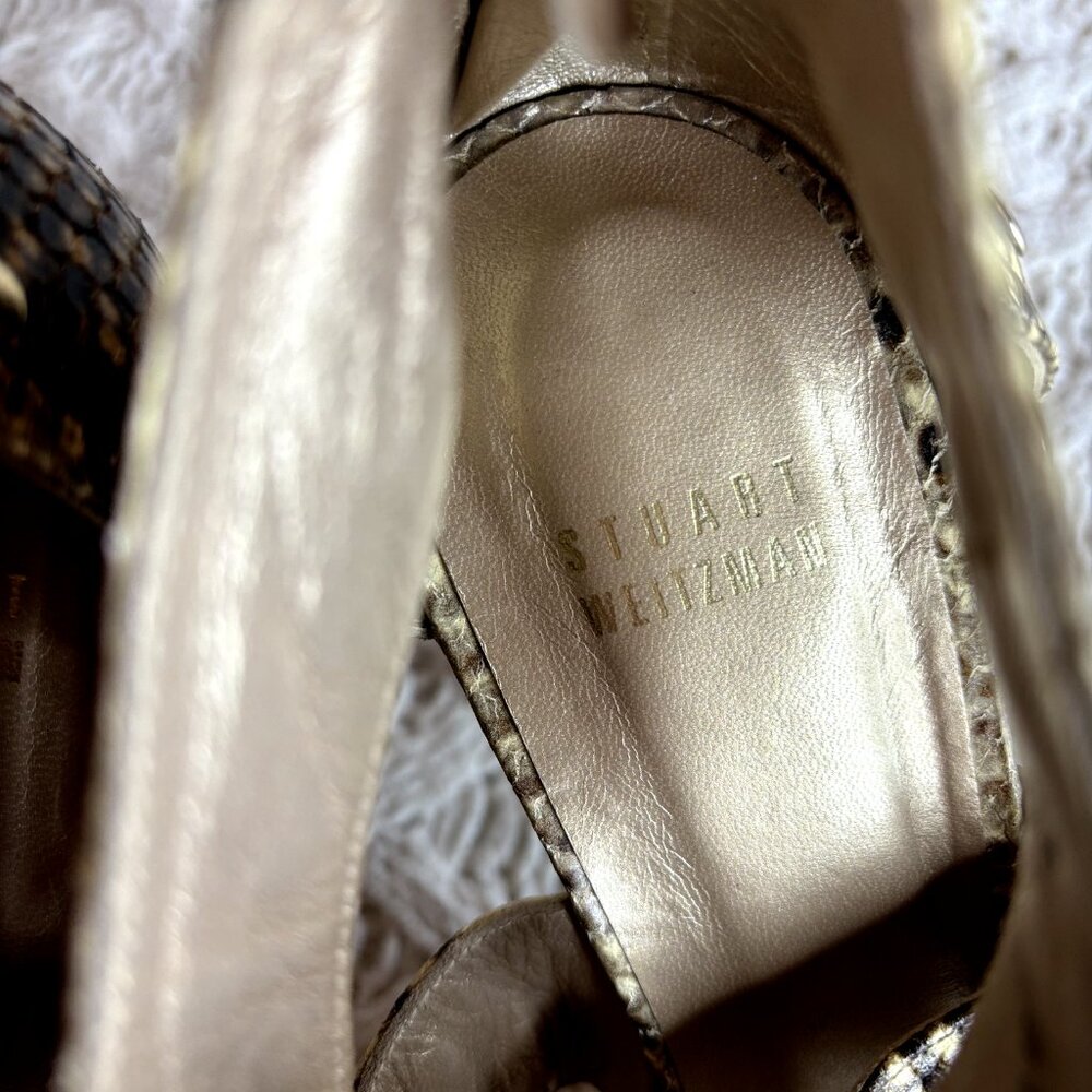 Python Heels Stuart Weitzman Snake Leather Studde… - image 7